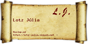 Lotz Júlia névjegykártya