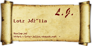 Lotz Júlia névjegykártya
